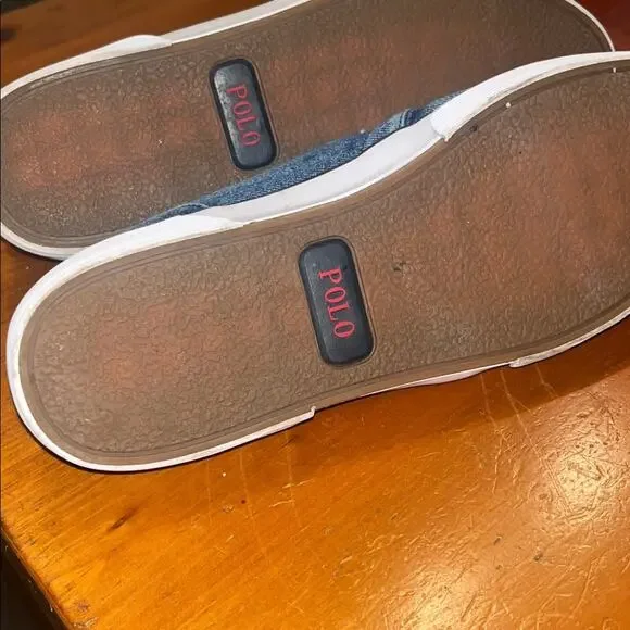 POLO RALPH LAUREN Men's Blue Faxon Classic Low-Top Denim Sneakers size 11D - Picture 6 of 6